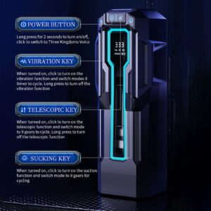 Masturbateur masculin vibrant à succion télescopique 3 en 1 à gorge profonde