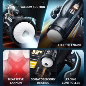 Masturbateur masculin chauffant de luxe à 10 modes avec chargement USB-C Nom du fichier :