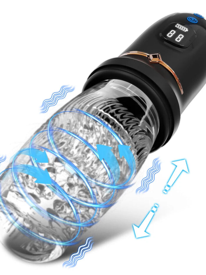 Gawk Gawk 9000 LED Masturbateur à piston électrique automatique à ventouse rotative pour homme