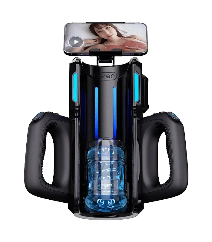 Thrusting Cannon King - Double manchons interchangeables, extension de 12 cm et appareil de plaisir pour hommes avec une vitesse de poussée maximale de 700/minute