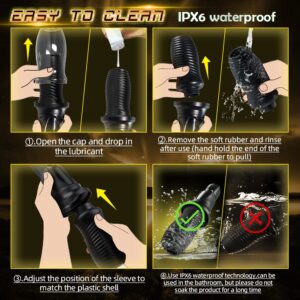 Gawk Gawk Noir (Avec Couvercle) Tivino Rotating Vibration Male Masturbation Cup