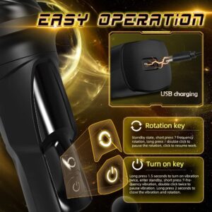 Gawk Gawk Noir (Avec Couvercle) Tivino Rotating Vibration Male Masturbation Cup