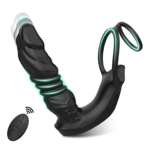 Jouet anal réaliste pour prostate avec 9 modes de vibrations et double anneau pour une stimulation optimale