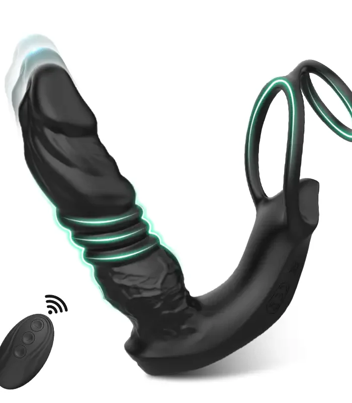 Jouet anal réaliste pour prostate avec 9 modes de vibrations et double anneau pour une stimulation optimale