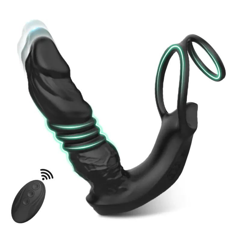 Realistisches Analspielzeug für Prostata mit 9 Vibrationsmodi und Doppelring für optimale Stimulation