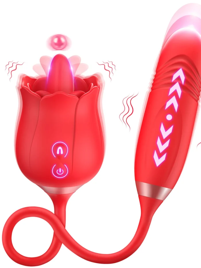 Mirval - Vibromasseur Rose avec fonctions de léchage et de poussée
