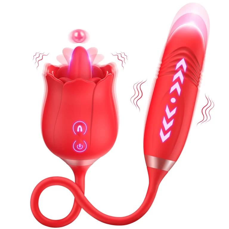 mirval - Pink vibrator with licking and pushing functions