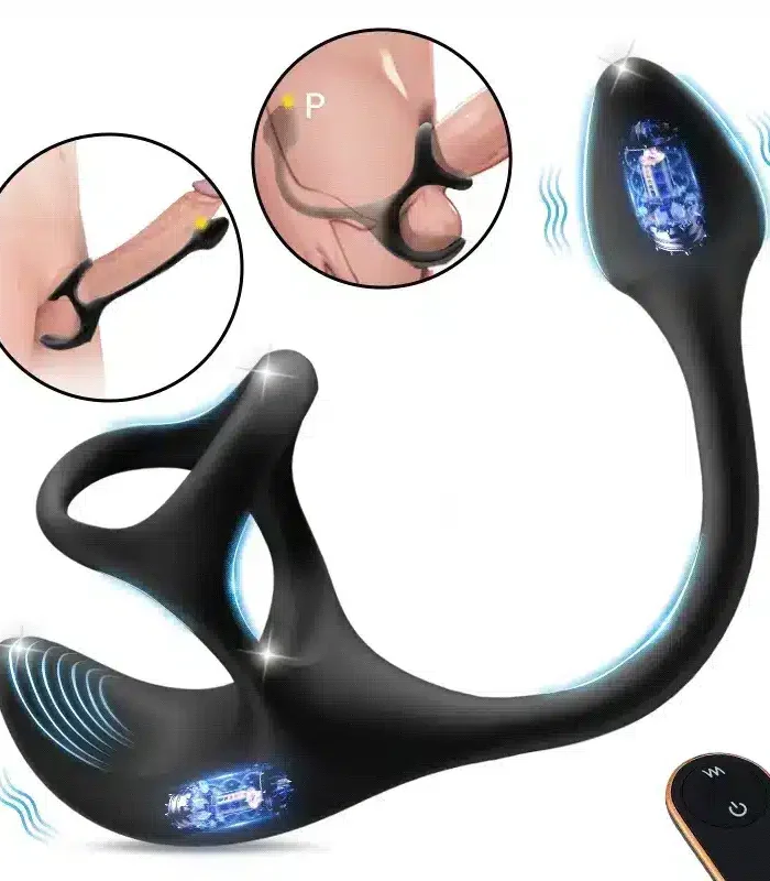 Plug anal Stimulateur vibrant à balle avec cockring