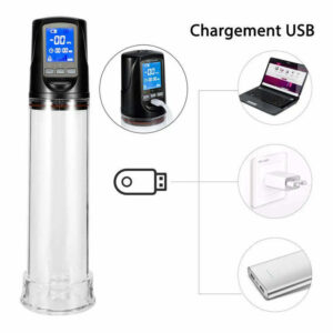 Pompe à pénis automatique avec 2 modes de succion et écran LED