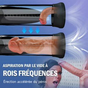 WaterSamurai - Pompe à pénis électrique à aspiration sous vide - 3 fréquences - Plaisir confortable et entraînement scie
