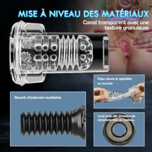 Appareil pour agrandir le pénis avec stimulation du gland 3 niveaux d'aspiration et 7 mod