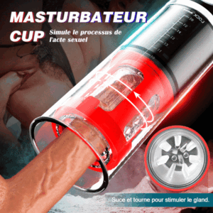 5 Rotation + 5 Aspiration 2-en-1 Godet de Masturbateur cup Pompe à pénis.