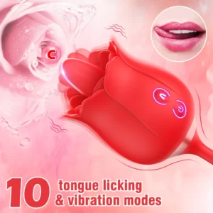 Ecliptic - Vibromasseur Rose avec fonctions de léchage et de poussée