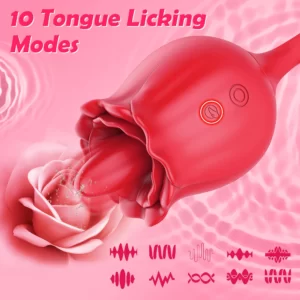Tiktok - Vibromasseur Clit Rose avec langue à lécher
