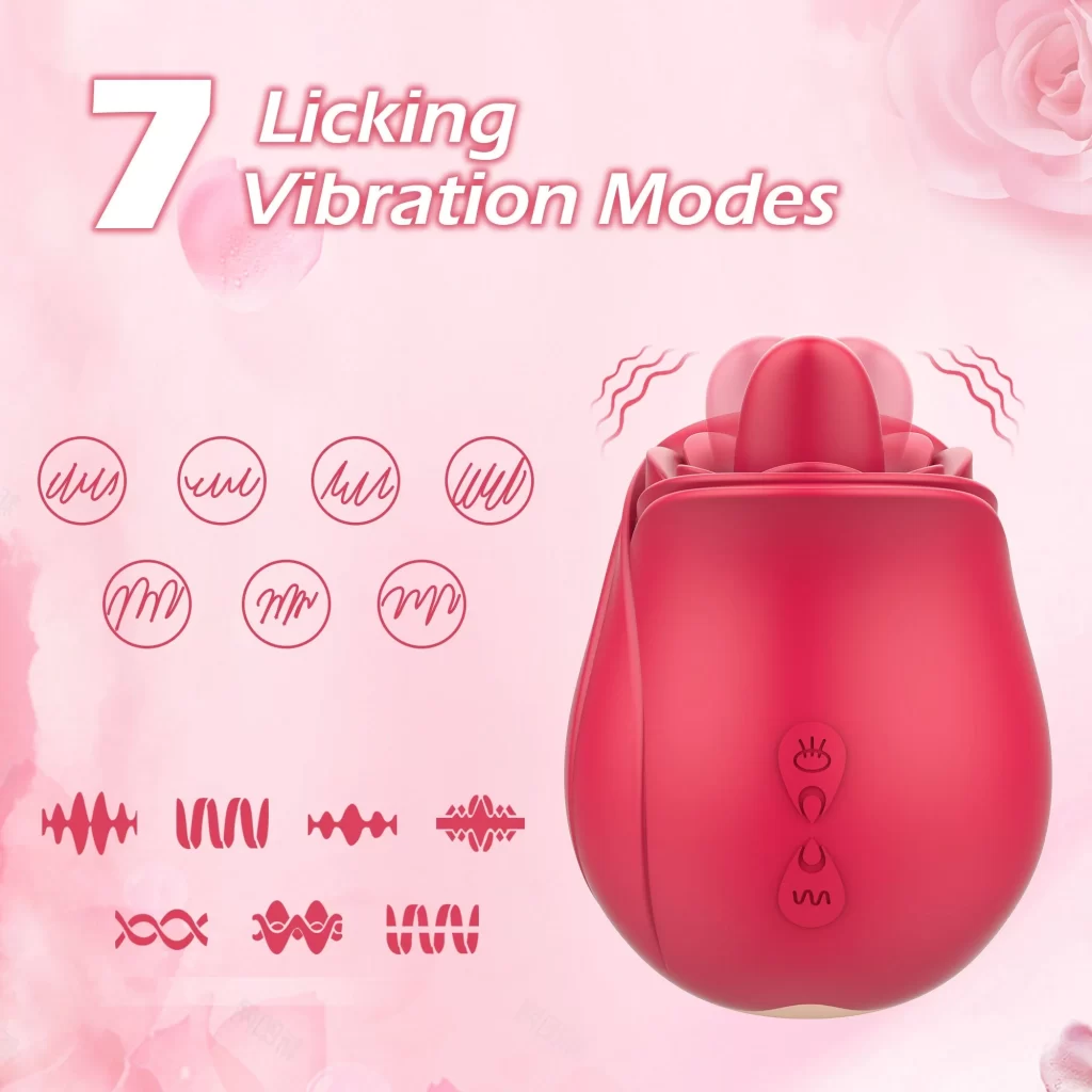 Solddolls - Vibromasseur rose avec motif léchage de langue