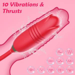 Tiktok - Vibromasseur Clit Rose avec langue à lécher