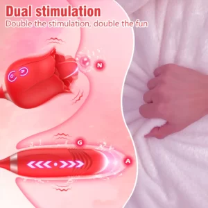 Ecliptic - Vibromasseur Rose avec fonctions de léchage et de poussée