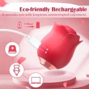 Vibromasseur Fellation Rosebud avec 10 Modèles Différents de Tapotement