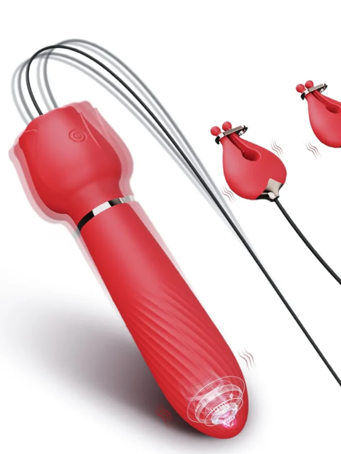 Aurora - Vibromasseur clitoridien rose avec modes vibration et mamelon