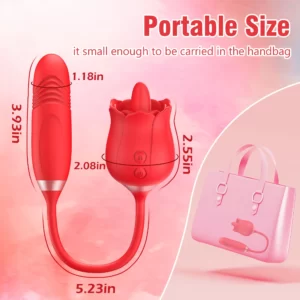 Ecliptic - Vibromasseur Rose avec fonctions de léchage et de poussée