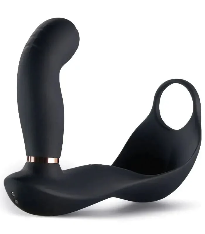 7 Plug anal taquin vibrant à billes pulsantes avec anneau pénien