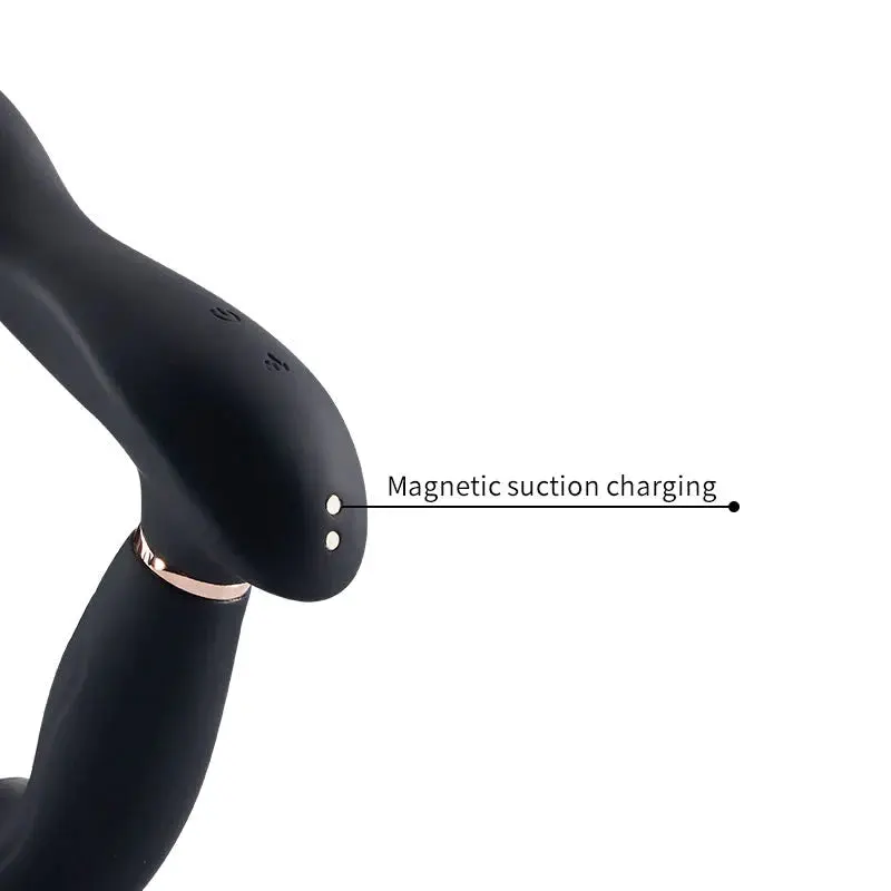 7 Plug anal taquin vibrant à billes pulsantes avec anneau pénien