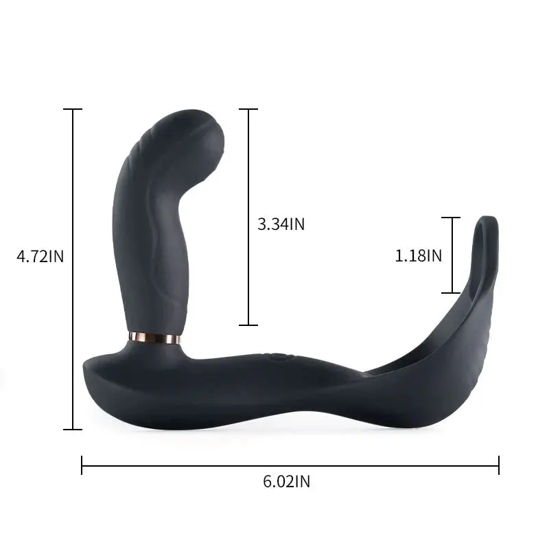 7 Plug anal taquin vibrant à billes pulsantes avec anneau pénien