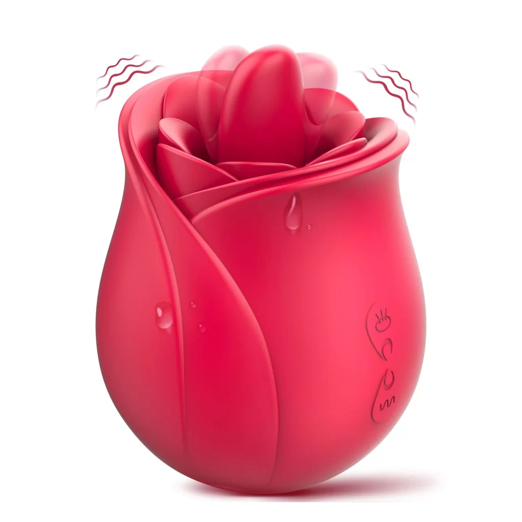 Solddolls - Vibromasseur rose avec motif léchage de langue