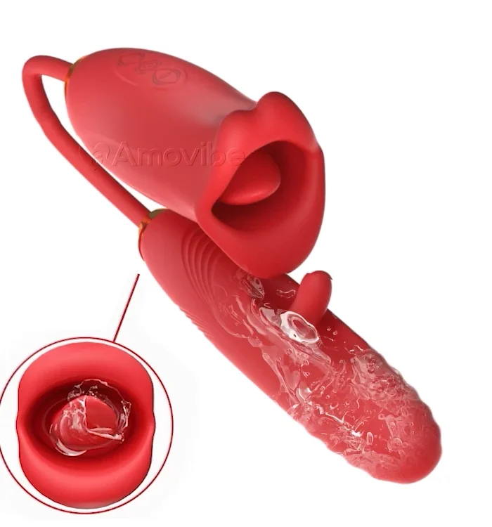 Amara - Vibromasseur G spot avec fonction baiser et langue vibrante