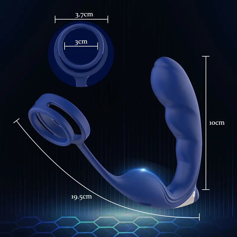 Blue Wing double anneau pénien masseur de prostate 9 vibrations - photo 6