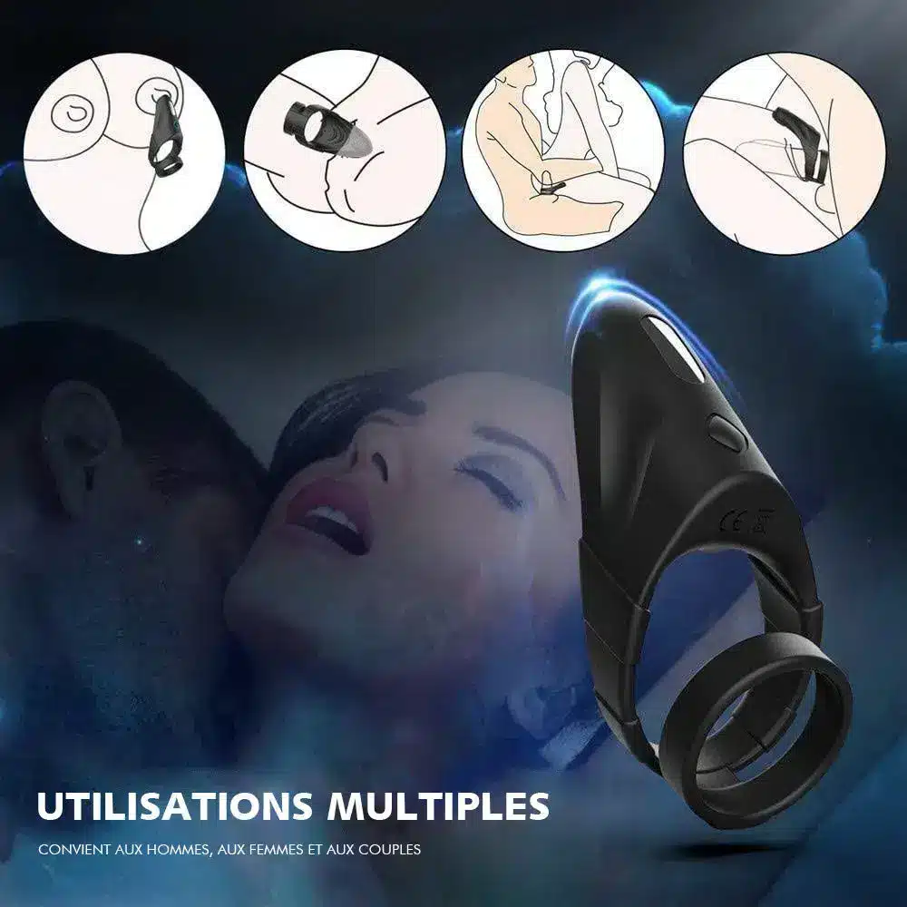 Double Anneau de pénis 10 stimulation de points sensibles aux vibrations - photo 2
