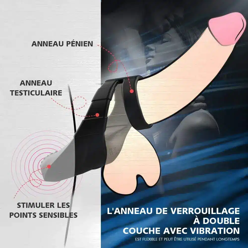 Double Anneau de pénis 10 stimulation de points sensibles aux vibrations - photo 4