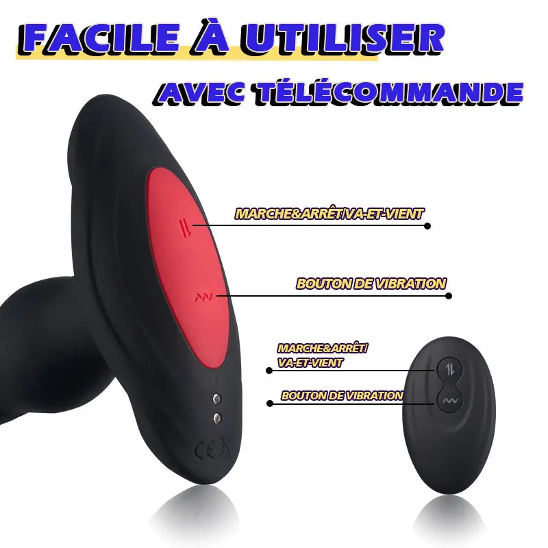 L'EXPLORATEUR ANAL Vibromasseur anal prostatique 3 télescopiques 10 vibration Aaron AS