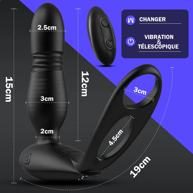 Man-love Stimulateur Prostatique 10 Va-et-vient & Vibration Multi-stimulation