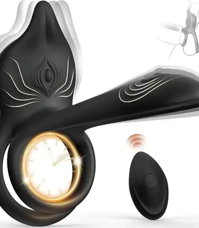 Vibrateur à anneau pénien 3 en 1, stimulateur de point G et clitoris à 10 vibrations, vibrateur pour couple en érection