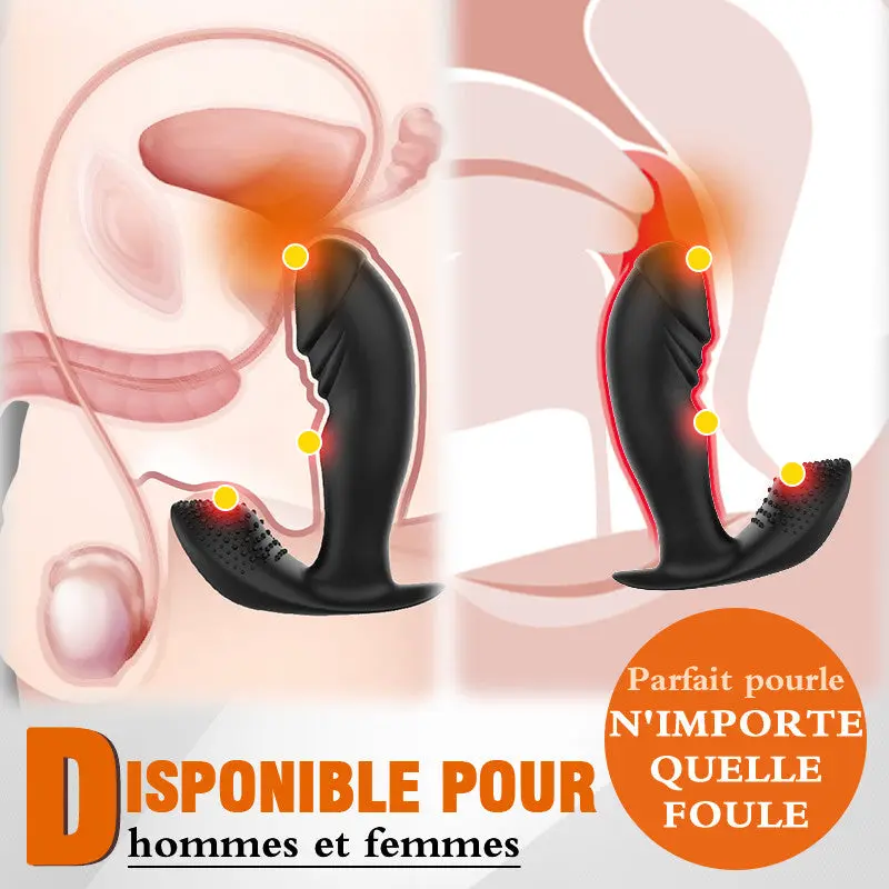 Vibromasseur prostatique 3 en 1 avec boules noir