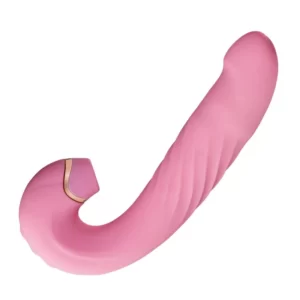 Vibromasseur rose féminin 10 succion 10 vibration 3 va-et-vient