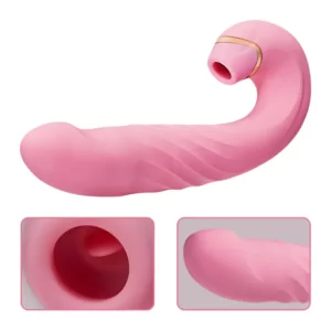 Vibromasseur rose féminin 10 succion 10 vibration 3 va-et-vient