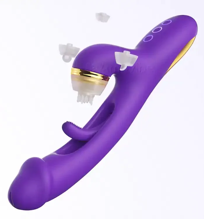 G-pro 3 Ultra - Vibrateur innovant pour le point G avec manchons en silicone remplaçables pour les fonctions de tapotement, de succion, de chatouillement et de léchage
