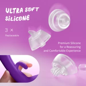 G-pro 3 Ultra - Vibrateur innovant pour le point G avec manchons en silicone remplaçables pour les fonctions de tapotement, de succion, de chatouillement et de léchage