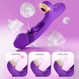 G-pro 3 Ultra - Vibrateur innovant pour le point G avec manchons en silicone remplaçables pour les fonctions de tapotement, de succion, de chatouillement et de léchage