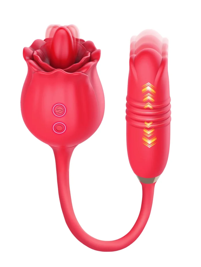 Tiktok - Vibromasseur Clit Rose avec langue à lécher