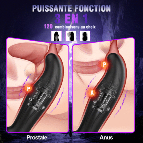 10 Vibrations 10 Va-et-vient des billes 10 Tapotements Stimulation de la prostate Massage complet