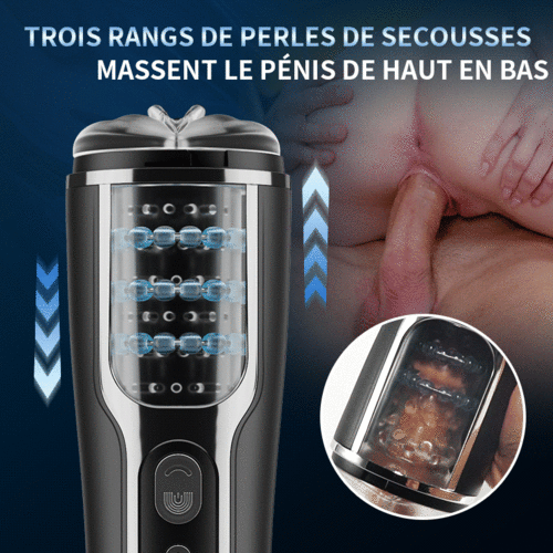 66 Rouleaux de Massage Va-et-vient Vibration Masturbateur Cup