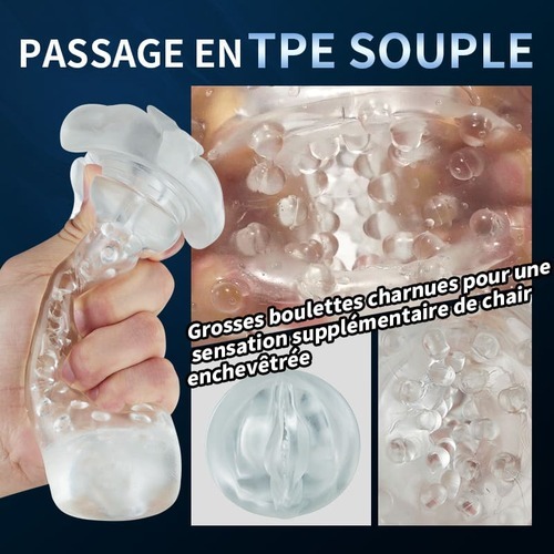 66 Rouleaux de Massage Va-et-vient Vibration Masturbateur Cup
