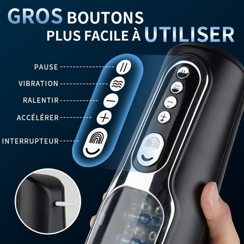 66 Rouleaux de Massage Va-et-vient Vibration Masturbateur Cup