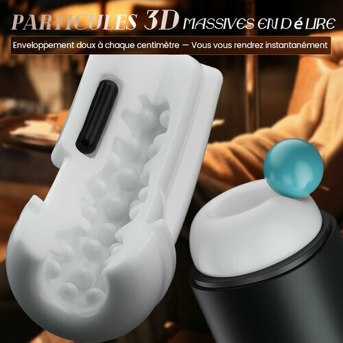 【7 Jours! 】Phantom - 7 Aspirations 7 Vibrations Poignées Doubles Texture de Canal à Grands Granules M