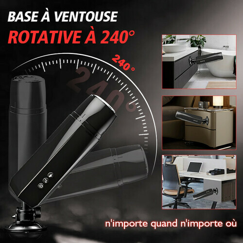 7 Va-et-vient 7 Rotations Masturbateur pour homme avec ventouse
