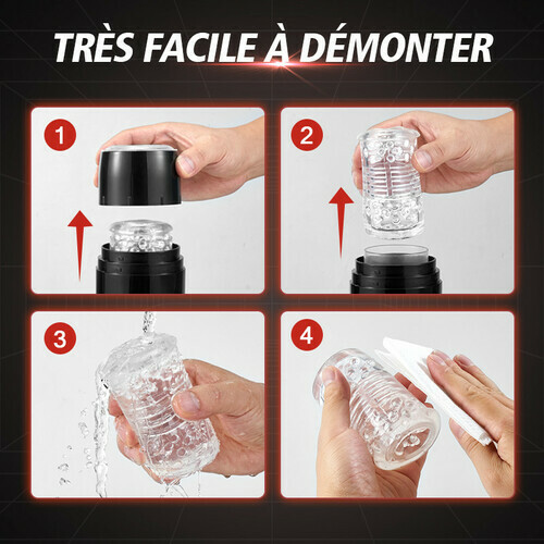 7 Va-et-vient 7 Rotations Masturbateur pour homme avec ventouse