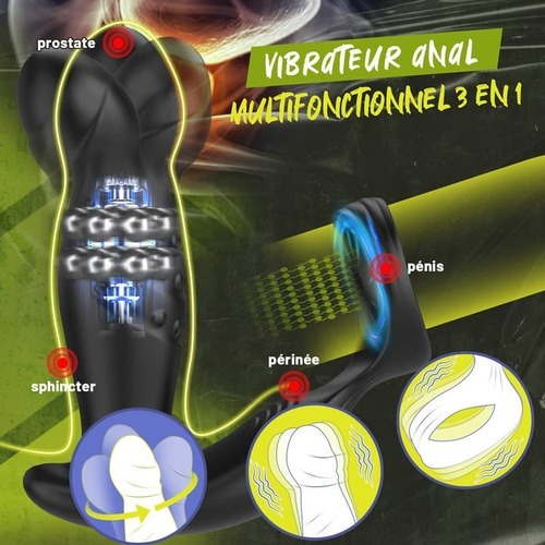 9 doubles vibrations 6 rotations de la tête Boule télescopique Stimulation de la prostate - photo 4